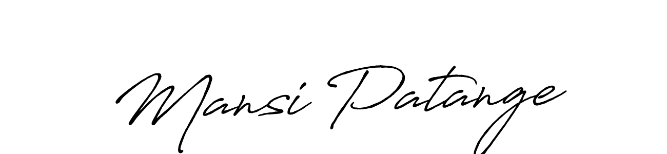 Create a beautiful signature design for name Mansi Patange. With this signature (Antro_Vectra_Bolder) fonts, you can make a handwritten signature for free. Mansi Patange signature style 7 images and pictures png