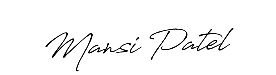 Design your own signature with our free online signature maker. With this signature software, you can create a handwritten (Antro_Vectra_Bolder) signature for name Mansi Patel. Mansi Patel signature style 7 images and pictures png