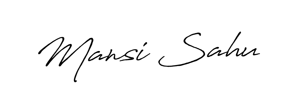 You should practise on your own different ways (Antro_Vectra_Bolder) to write your name (Mansi Sahu) in signature. don't let someone else do it for you. Mansi Sahu signature style 7 images and pictures png