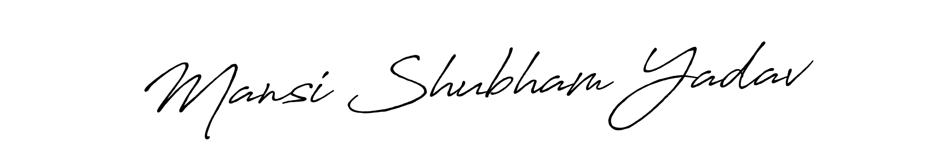 Similarly Antro_Vectra_Bolder is the best handwritten signature design. Signature creator online .You can use it as an online autograph creator for name Mansi Shubham Yadav. Mansi Shubham Yadav signature style 7 images and pictures png