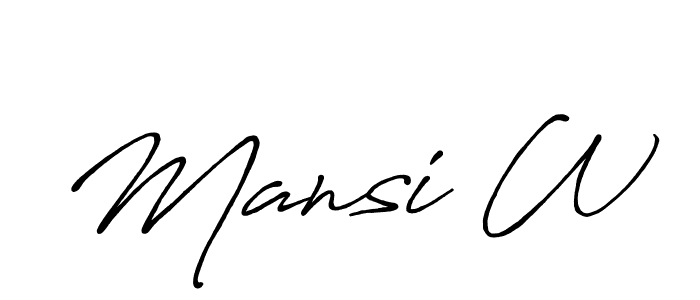 Also we have Mansi W name is the best signature style. Create professional handwritten signature collection using Antro_Vectra_Bolder autograph style. Mansi W signature style 7 images and pictures png