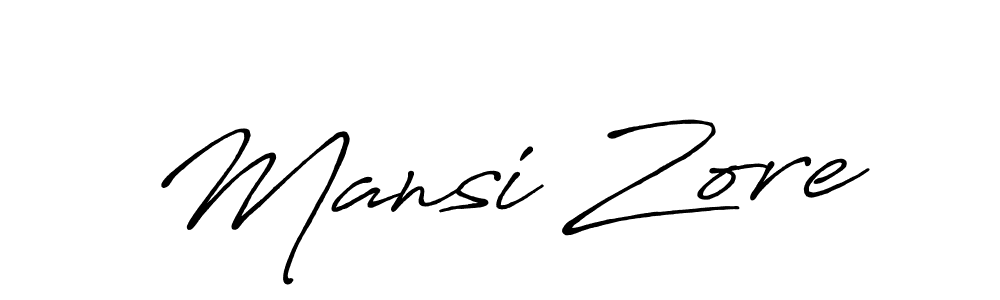 Make a beautiful signature design for name Mansi Zore. With this signature (Antro_Vectra_Bolder) style, you can create a handwritten signature for free. Mansi Zore signature style 7 images and pictures png