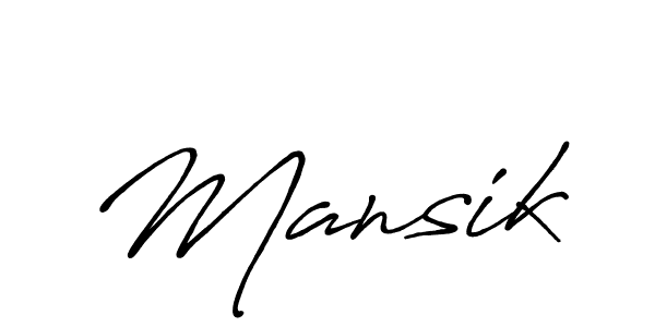 Create a beautiful signature design for name Mansik. With this signature (Antro_Vectra_Bolder) fonts, you can make a handwritten signature for free. Mansik signature style 7 images and pictures png