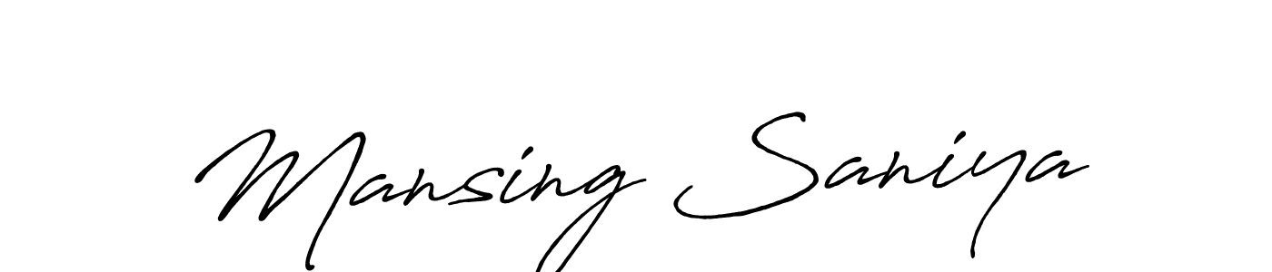 Make a beautiful signature design for name Mansing Saniya. With this signature (Antro_Vectra_Bolder) style, you can create a handwritten signature for free. Mansing Saniya signature style 7 images and pictures png