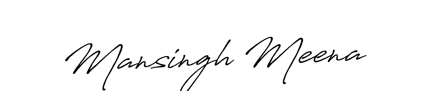 How to make Mansingh Meena name signature. Use Antro_Vectra_Bolder style for creating short signs online. This is the latest handwritten sign. Mansingh Meena signature style 7 images and pictures png