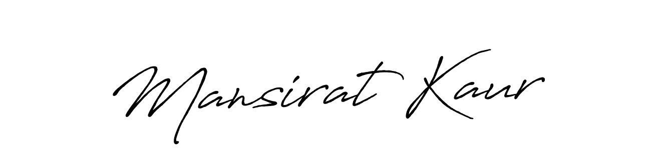 Make a beautiful signature design for name Mansirat Kaur. With this signature (Antro_Vectra_Bolder) style, you can create a handwritten signature for free. Mansirat Kaur signature style 7 images and pictures png