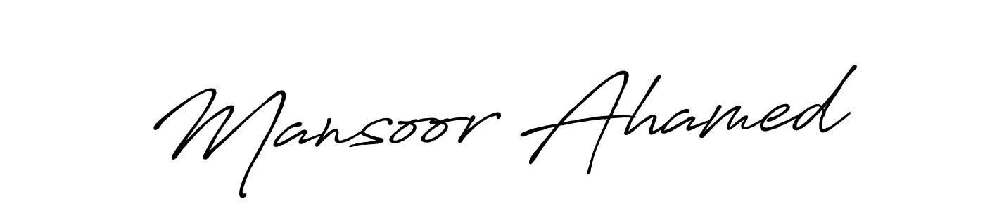 Use a signature maker to create a handwritten signature online. With this signature software, you can design (Antro_Vectra_Bolder) your own signature for name Mansoor Ahamed. Mansoor Ahamed signature style 7 images and pictures png