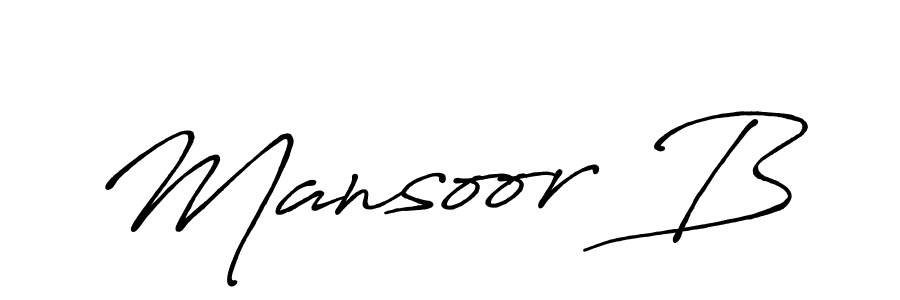 Also You can easily find your signature by using the search form. We will create Mansoor B name handwritten signature images for you free of cost using Antro_Vectra_Bolder sign style. Mansoor B signature style 7 images and pictures png