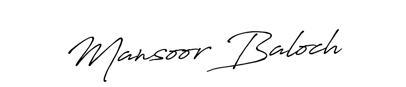 Make a beautiful signature design for name Mansoor Baloch. With this signature (Antro_Vectra_Bolder) style, you can create a handwritten signature for free. Mansoor Baloch signature style 7 images and pictures png