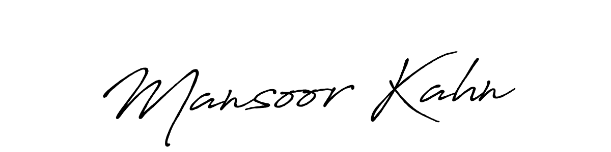 It looks lik you need a new signature style for name Mansoor Kahn. Design unique handwritten (Antro_Vectra_Bolder) signature with our free signature maker in just a few clicks. Mansoor Kahn signature style 7 images and pictures png