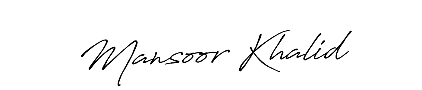 It looks lik you need a new signature style for name Mansoor Khalid. Design unique handwritten (Antro_Vectra_Bolder) signature with our free signature maker in just a few clicks. Mansoor Khalid signature style 7 images and pictures png