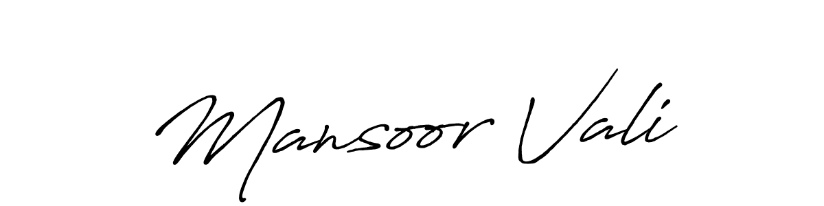 It looks lik you need a new signature style for name Mansoor Vali. Design unique handwritten (Antro_Vectra_Bolder) signature with our free signature maker in just a few clicks. Mansoor Vali signature style 7 images and pictures png