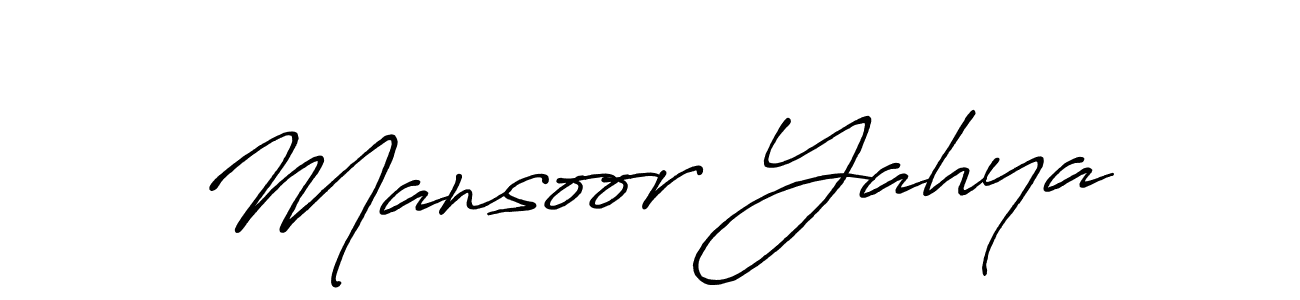 Also we have Mansoor Yahya name is the best signature style. Create professional handwritten signature collection using Antro_Vectra_Bolder autograph style. Mansoor Yahya signature style 7 images and pictures png