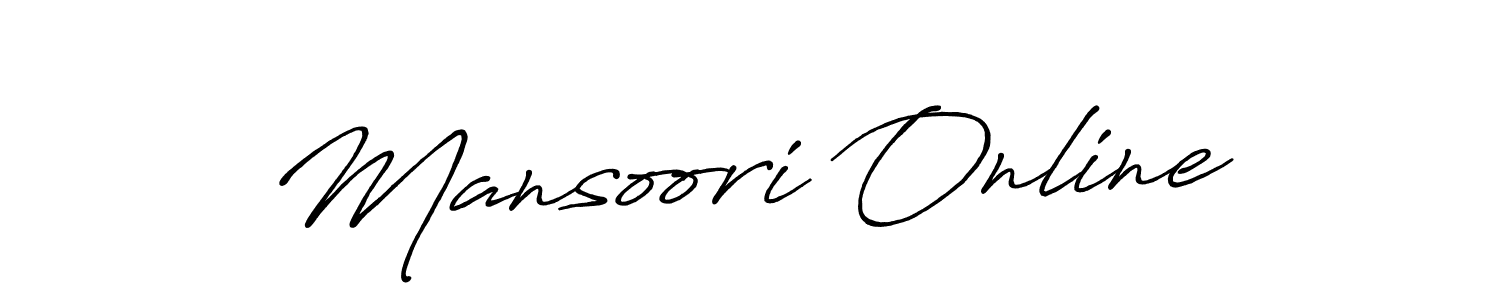 Use a signature maker to create a handwritten signature online. With this signature software, you can design (Antro_Vectra_Bolder) your own signature for name Mansoori Online. Mansoori Online signature style 7 images and pictures png