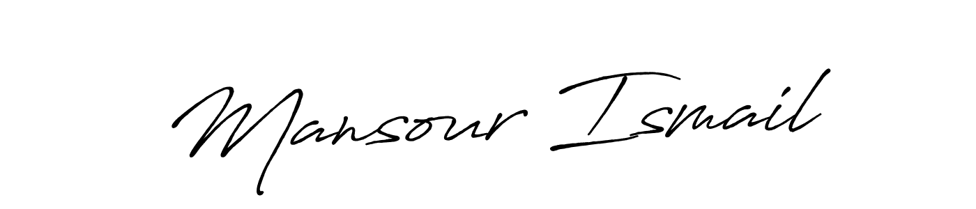 Mansour Ismail stylish signature style. Best Handwritten Sign (Antro_Vectra_Bolder) for my name. Handwritten Signature Collection Ideas for my name Mansour Ismail. Mansour Ismail signature style 7 images and pictures png