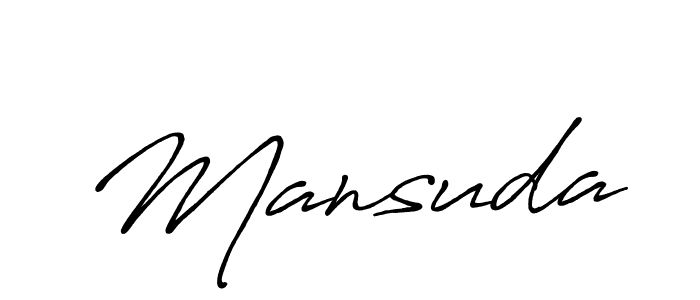 Also we have Mansuda name is the best signature style. Create professional handwritten signature collection using Antro_Vectra_Bolder autograph style. Mansuda signature style 7 images and pictures png