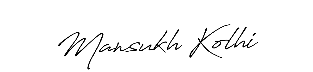 Make a beautiful signature design for name Mansukh Kolhi. With this signature (Antro_Vectra_Bolder) style, you can create a handwritten signature for free. Mansukh Kolhi signature style 7 images and pictures png