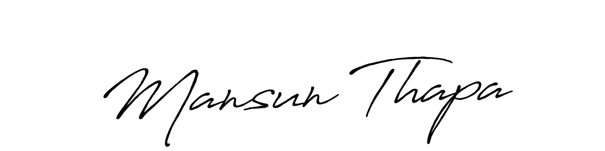 Make a short Mansun Thapa signature style. Manage your documents anywhere anytime using Antro_Vectra_Bolder. Create and add eSignatures, submit forms, share and send files easily. Mansun Thapa signature style 7 images and pictures png
