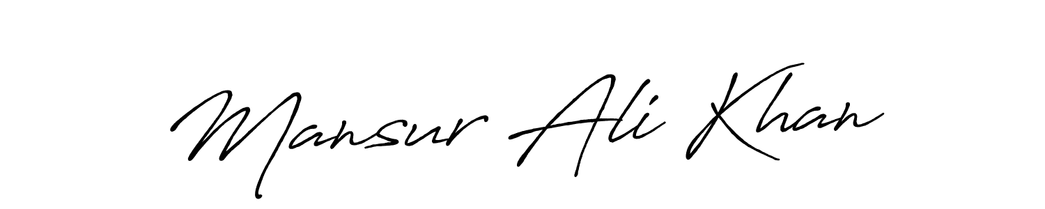 Make a beautiful signature design for name Mansur Ali Khan. With this signature (Antro_Vectra_Bolder) style, you can create a handwritten signature for free. Mansur Ali Khan signature style 7 images and pictures png