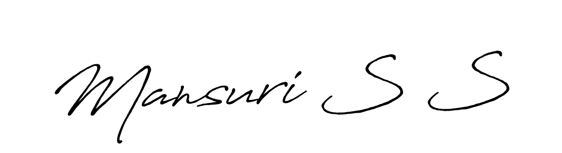 Design your own signature with our free online signature maker. With this signature software, you can create a handwritten (Antro_Vectra_Bolder) signature for name Mansuri S S. Mansuri S S signature style 7 images and pictures png