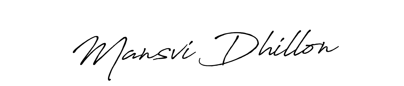 It looks lik you need a new signature style for name Mansvi Dhillon. Design unique handwritten (Antro_Vectra_Bolder) signature with our free signature maker in just a few clicks. Mansvi Dhillon signature style 7 images and pictures png