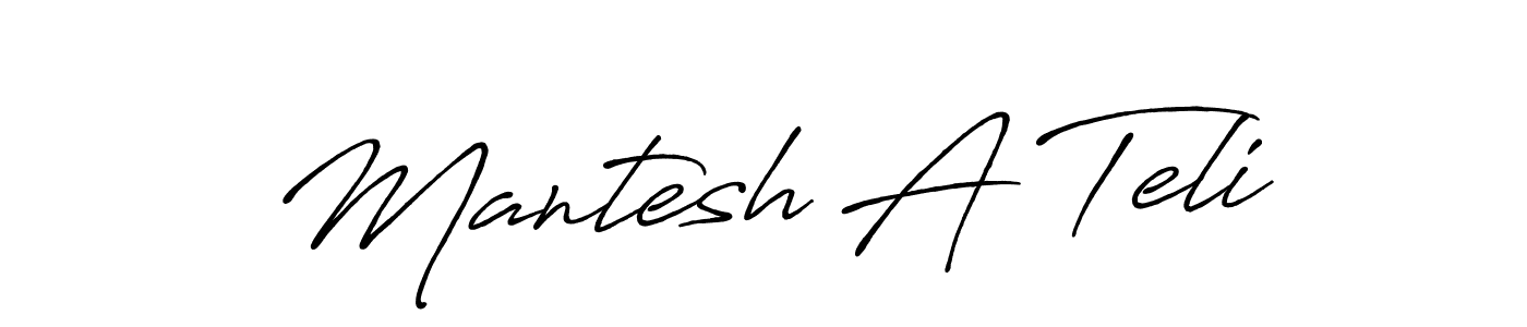 Make a beautiful signature design for name Mantesh A Teli. With this signature (Antro_Vectra_Bolder) style, you can create a handwritten signature for free. Mantesh A Teli signature style 7 images and pictures png