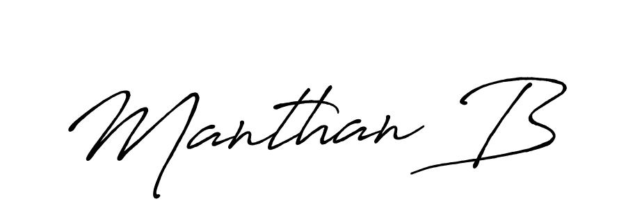 How to make Manthan B signature? Antro_Vectra_Bolder is a professional autograph style. Create handwritten signature for Manthan B name. Manthan B signature style 7 images and pictures png