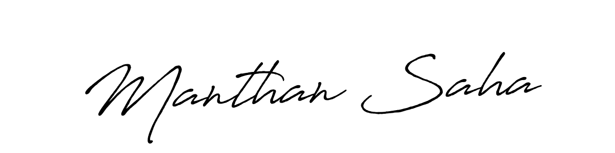 Make a beautiful signature design for name Manthan Saha. With this signature (Antro_Vectra_Bolder) style, you can create a handwritten signature for free. Manthan Saha signature style 7 images and pictures png