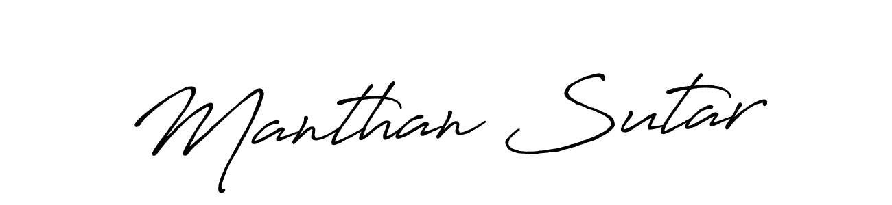 Manthan Sutar stylish signature style. Best Handwritten Sign (Antro_Vectra_Bolder) for my name. Handwritten Signature Collection Ideas for my name Manthan Sutar. Manthan Sutar signature style 7 images and pictures png