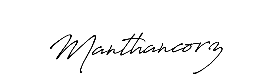How to make Manthancorz signature? Antro_Vectra_Bolder is a professional autograph style. Create handwritten signature for Manthancorz name. Manthancorz signature style 7 images and pictures png