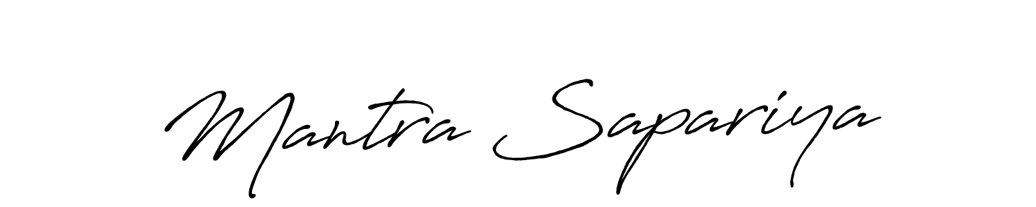 Make a beautiful signature design for name Mantra Sapariya. With this signature (Antro_Vectra_Bolder) style, you can create a handwritten signature for free. Mantra Sapariya signature style 7 images and pictures png