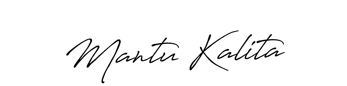 How to make Mantu Kalita name signature. Use Antro_Vectra_Bolder style for creating short signs online. This is the latest handwritten sign. Mantu Kalita signature style 7 images and pictures png