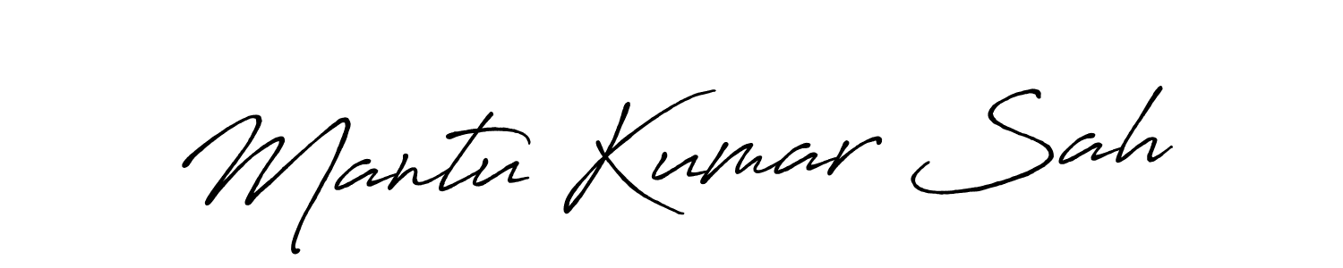 Design your own signature with our free online signature maker. With this signature software, you can create a handwritten (Antro_Vectra_Bolder) signature for name Mantu Kumar Sah. Mantu Kumar Sah signature style 7 images and pictures png