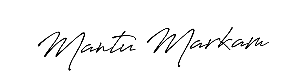 How to make Mantu Markam name signature. Use Antro_Vectra_Bolder style for creating short signs online. This is the latest handwritten sign. Mantu Markam signature style 7 images and pictures png