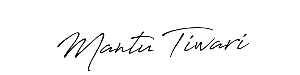 Make a beautiful signature design for name Mantu Tiwari. With this signature (Antro_Vectra_Bolder) style, you can create a handwritten signature for free. Mantu Tiwari signature style 7 images and pictures png
