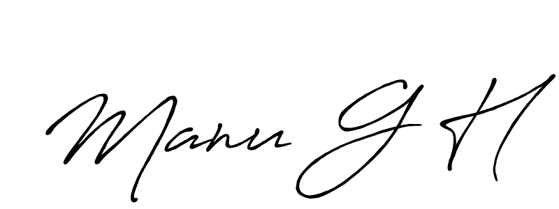Similarly Antro_Vectra_Bolder is the best handwritten signature design. Signature creator online .You can use it as an online autograph creator for name Manu G H. Manu G H signature style 7 images and pictures png