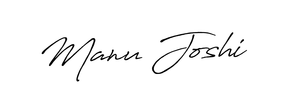 Design your own signature with our free online signature maker. With this signature software, you can create a handwritten (Antro_Vectra_Bolder) signature for name Manu Joshi. Manu Joshi signature style 7 images and pictures png