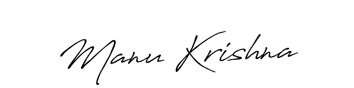 Also we have Manu Krishna name is the best signature style. Create professional handwritten signature collection using Antro_Vectra_Bolder autograph style. Manu Krishna signature style 7 images and pictures png