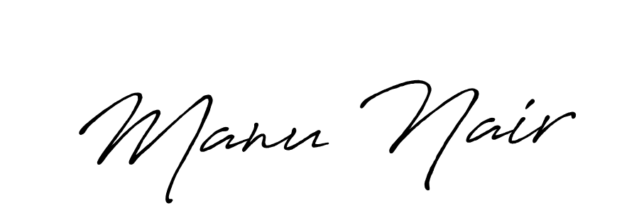 You should practise on your own different ways (Antro_Vectra_Bolder) to write your name (Manu Nair) in signature. don't let someone else do it for you. Manu Nair signature style 7 images and pictures png