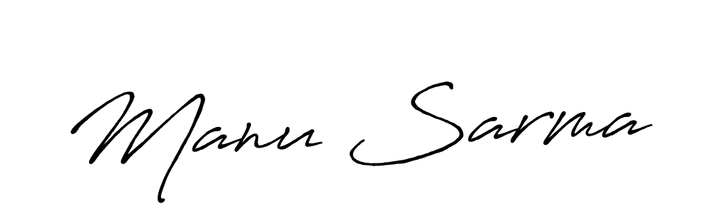 Design your own signature with our free online signature maker. With this signature software, you can create a handwritten (Antro_Vectra_Bolder) signature for name Manu Sarma. Manu Sarma signature style 7 images and pictures png