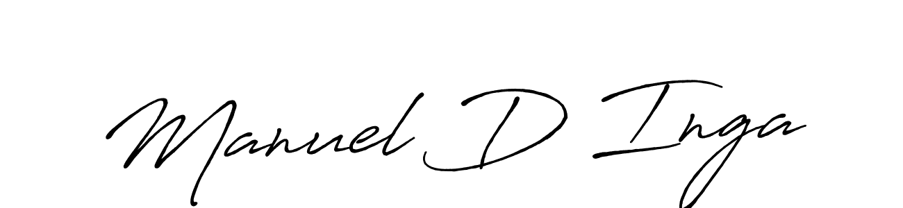 Create a beautiful signature design for name Manuel D Inga. With this signature (Antro_Vectra_Bolder) fonts, you can make a handwritten signature for free. Manuel D Inga signature style 7 images and pictures png