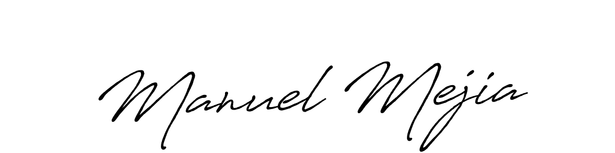 Create a beautiful signature design for name Manuel Mejia. With this signature (Antro_Vectra_Bolder) fonts, you can make a handwritten signature for free. Manuel Mejia signature style 7 images and pictures png