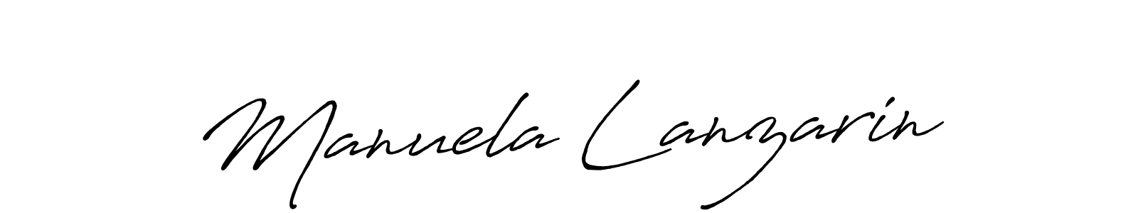 Make a beautiful signature design for name Manuela Lanzarin. With this signature (Antro_Vectra_Bolder) style, you can create a handwritten signature for free. Manuela Lanzarin signature style 7 images and pictures png