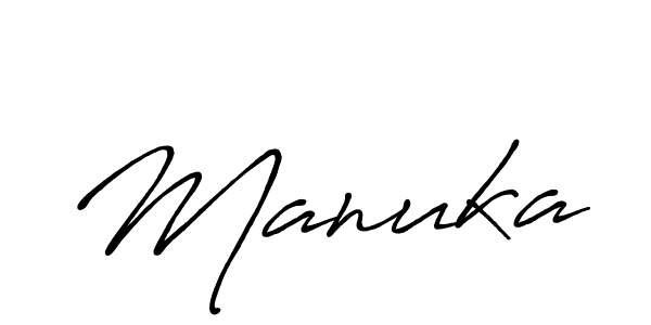 Use a signature maker to create a handwritten signature online. With this signature software, you can design (Antro_Vectra_Bolder) your own signature for name Manuka. Manuka signature style 7 images and pictures png