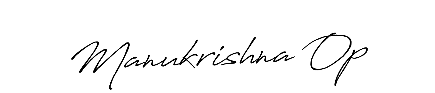 Design your own signature with our free online signature maker. With this signature software, you can create a handwritten (Antro_Vectra_Bolder) signature for name Manukrishna Op. Manukrishna Op signature style 7 images and pictures png