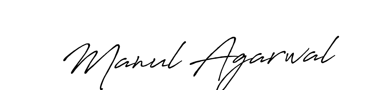 How to make Manul Agarwal name signature. Use Antro_Vectra_Bolder style for creating short signs online. This is the latest handwritten sign. Manul Agarwal signature style 7 images and pictures png