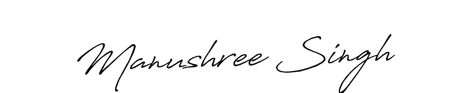 Create a beautiful signature design for name Manushree Singh. With this signature (Antro_Vectra_Bolder) fonts, you can make a handwritten signature for free. Manushree Singh signature style 7 images and pictures png