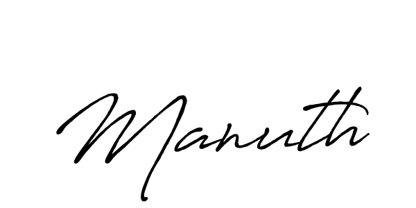 Design your own signature with our free online signature maker. With this signature software, you can create a handwritten (Antro_Vectra_Bolder) signature for name Manuth. Manuth signature style 7 images and pictures png