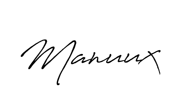How to make Manuux name signature. Use Antro_Vectra_Bolder style for creating short signs online. This is the latest handwritten sign. Manuux signature style 7 images and pictures png