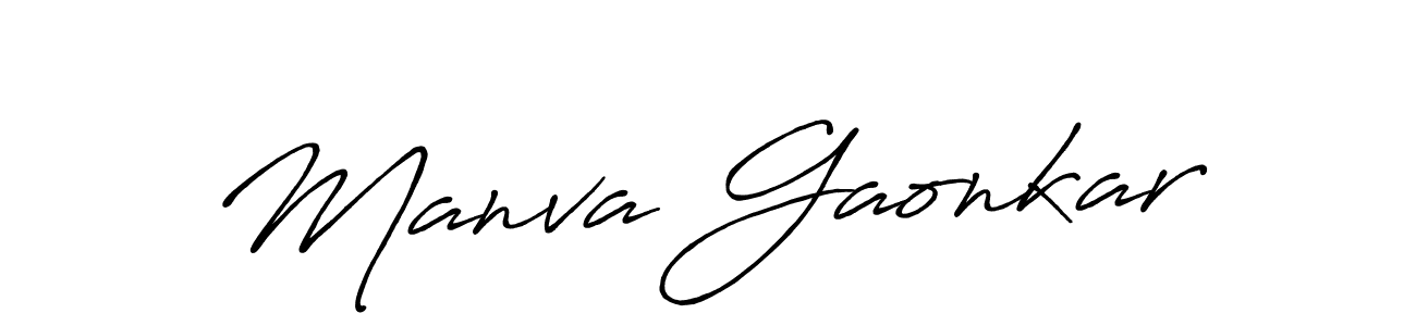 Use a signature maker to create a handwritten signature online. With this signature software, you can design (Antro_Vectra_Bolder) your own signature for name Manva Gaonkar. Manva Gaonkar signature style 7 images and pictures png